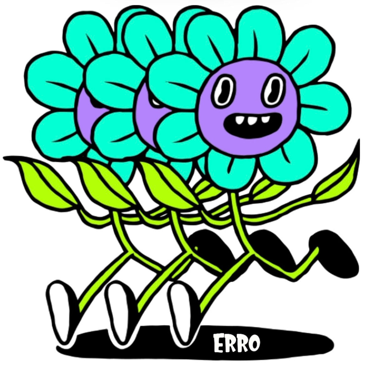 Funky Flowers Vinyl Sticker 3”